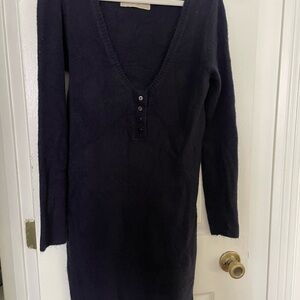 Stella McCartney Navy V-Neck Long Sleeve Knit Dress